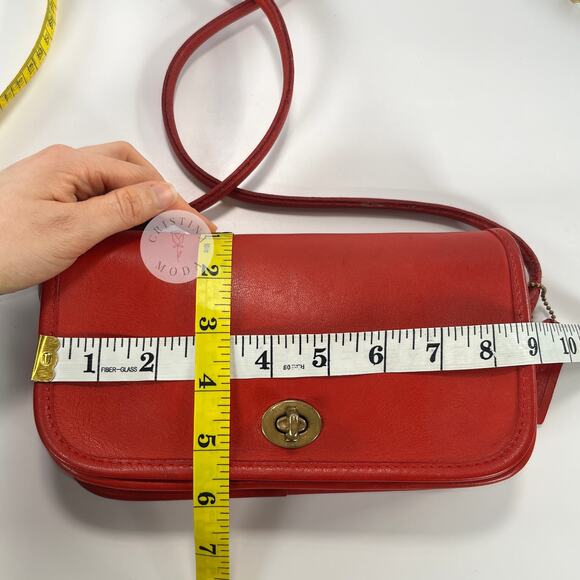 Vintage Coach NYC Dinky Bag 9375 Red 1980s - Picture 7 of 10